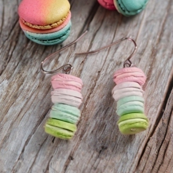 Modcloth Colorful French Macaroon Earrings 19$
